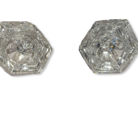 FIFTH Ave Lead Crystal Candle Holders Pair Set - 7 inches - Picture 3 of 6